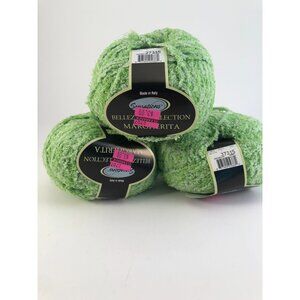 Lot of 3 Skeins: Sensation Bellezza Collection Margherita Green. Made in Italy,